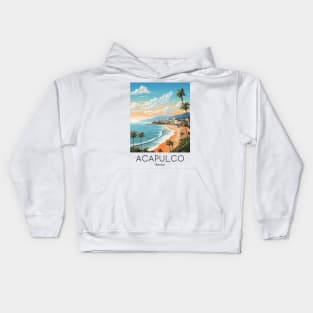 A Vintage Travel Illustration of Acapulco - Mexico Kids Hoodie
